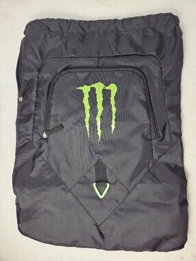 Monster Energy String Bag Gym Logo M backpack Black Green Sport Adjustable